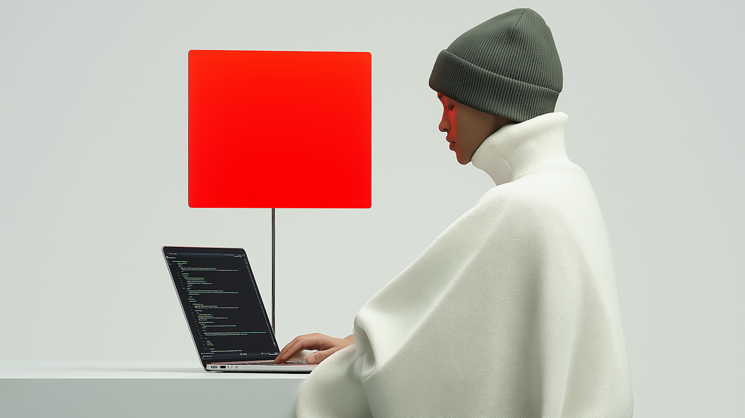 Developer coding on a laptop